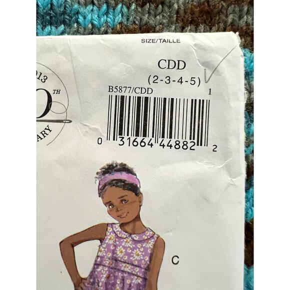 Butterick 5877 toddler girls top tunic dress leggings size 2 3 4 5 - Picture 2 of 7